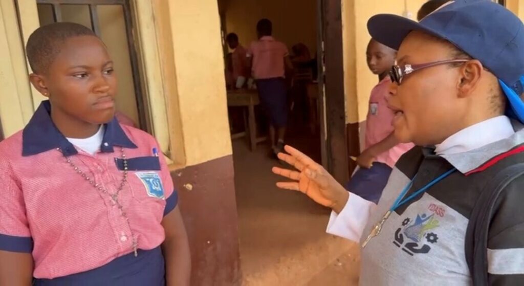 A Foundation Member Interviewing a Student about Her Dreams and Aspirations