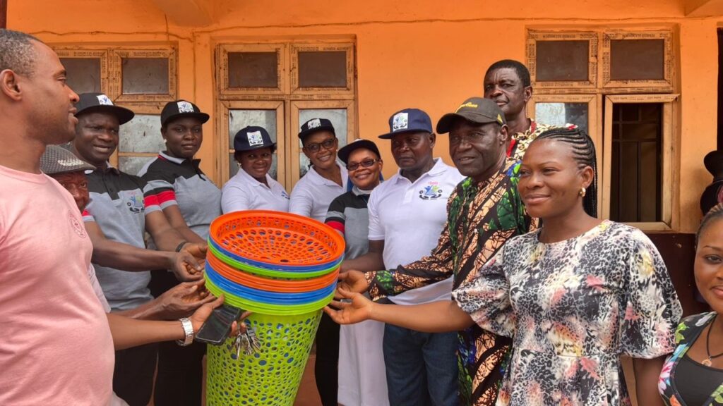 The Foundation Donating Waste Paper Bins to the School